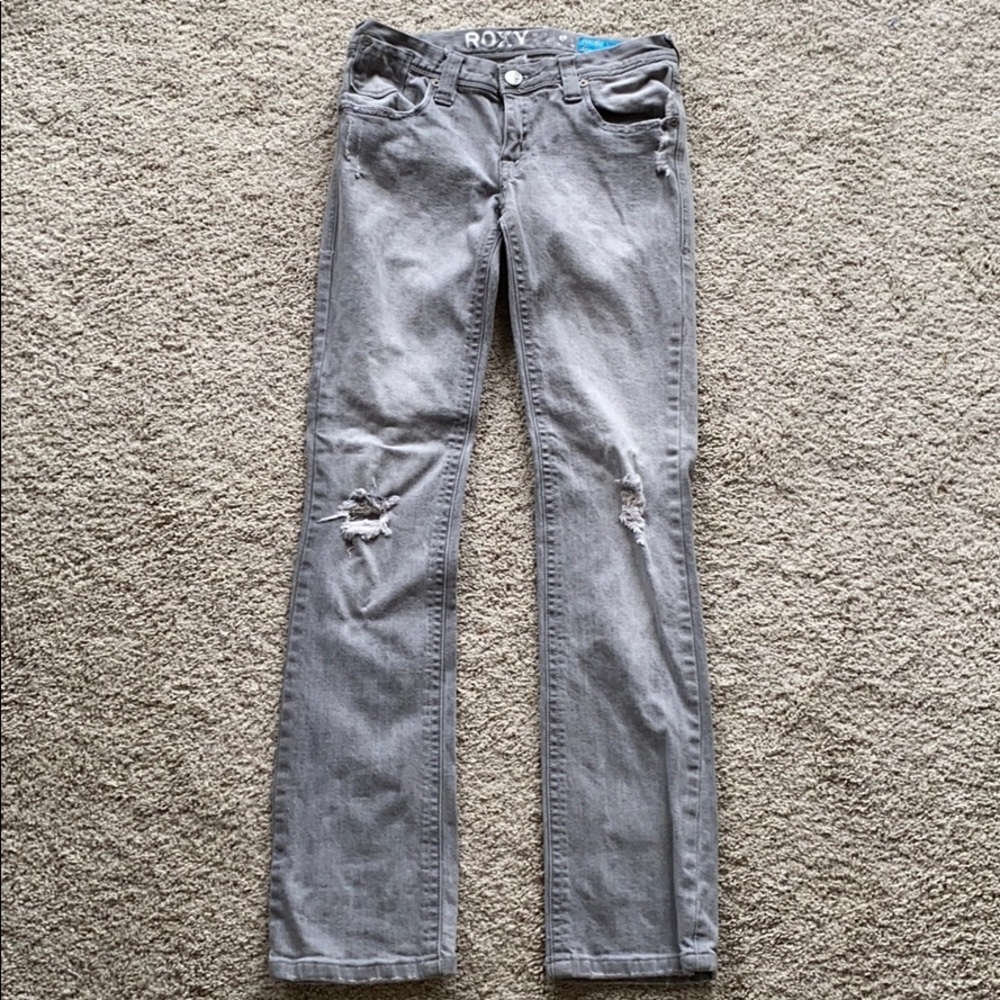 😍 Roxy Jeans- Gray Skinny Jeans: Size 3 Juniors - Picture 2 of 5
